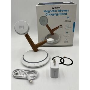 Atomi AT2519-QI2-CHARGE STAND Qi2 Magnetic Wireless Charging Stand, White